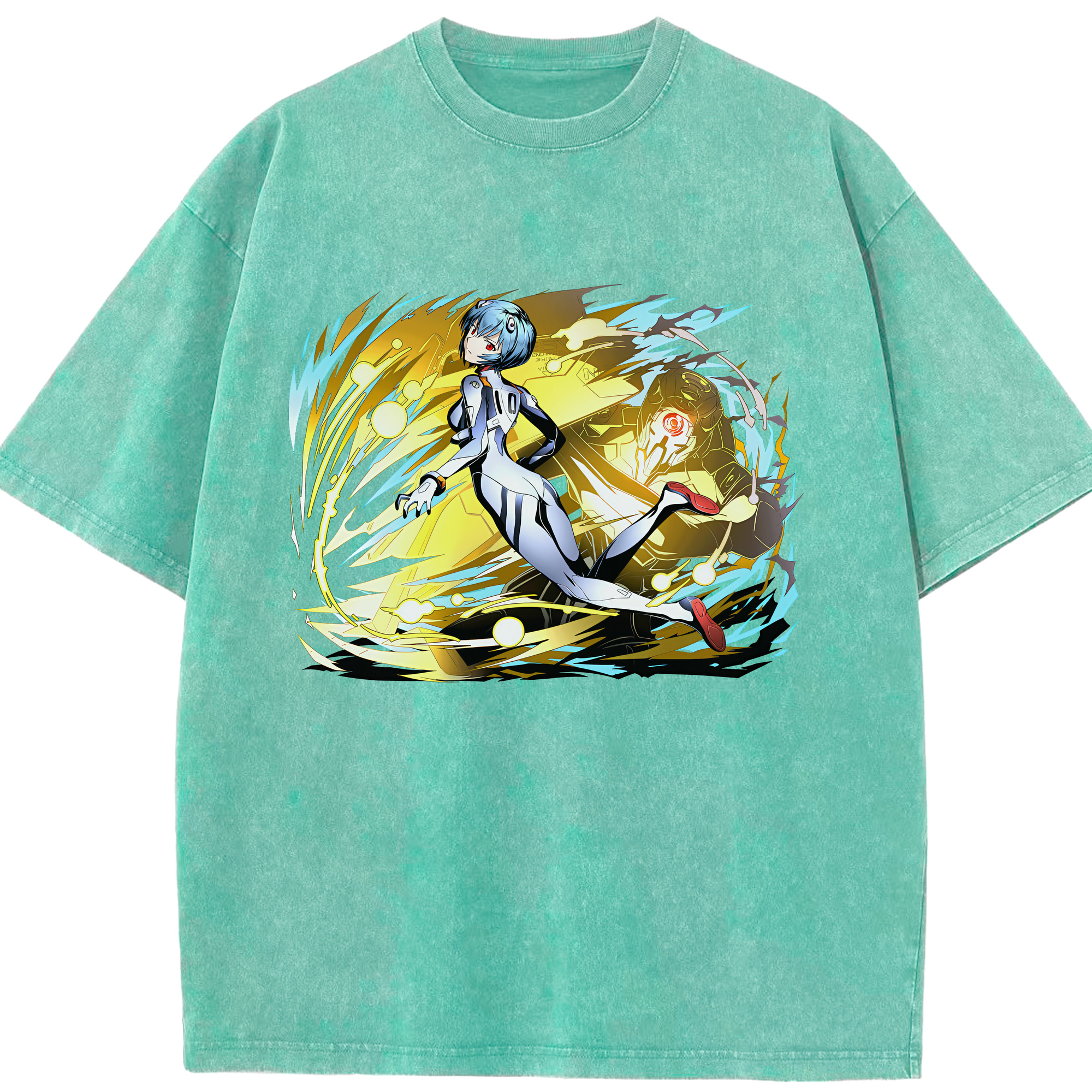 （画像用） EVA 新世紀エヴァンゲリオン 綿100% ヴィンテージ風 半袖Tシャツ（フロントプリント）